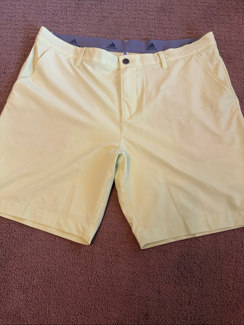 adidas Men’s neon green Performance Flat-Front golf Shorts